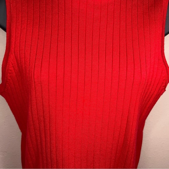 Vintage White Stag Large Red Ribbed Knit Top Classic Retro Turtleneck - Picture 6 of 13
